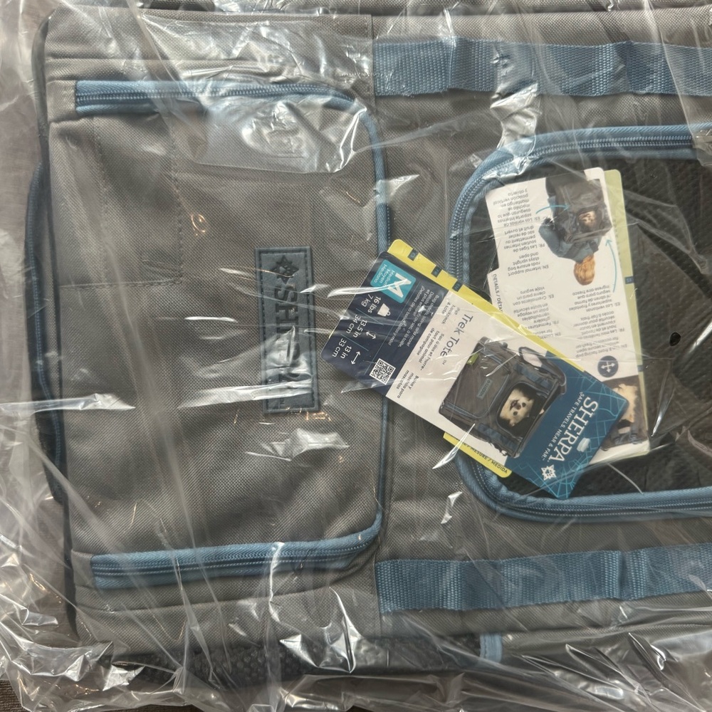 Sherpa Gray & Blue Pet Carrier Tote